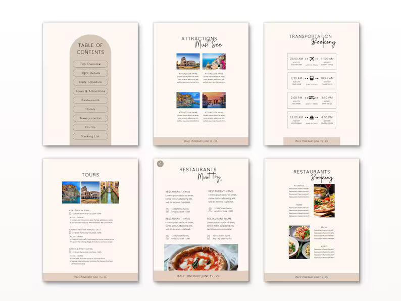 Travel Itinerary Template + 5 Free Tools – Editable Planner & Guides with Resale Rights